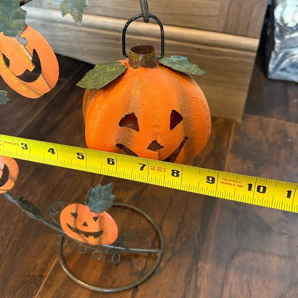 💎RARE💎Vintage Pottery Barn Metal Hanging Jack-o-Lantern Candleholder